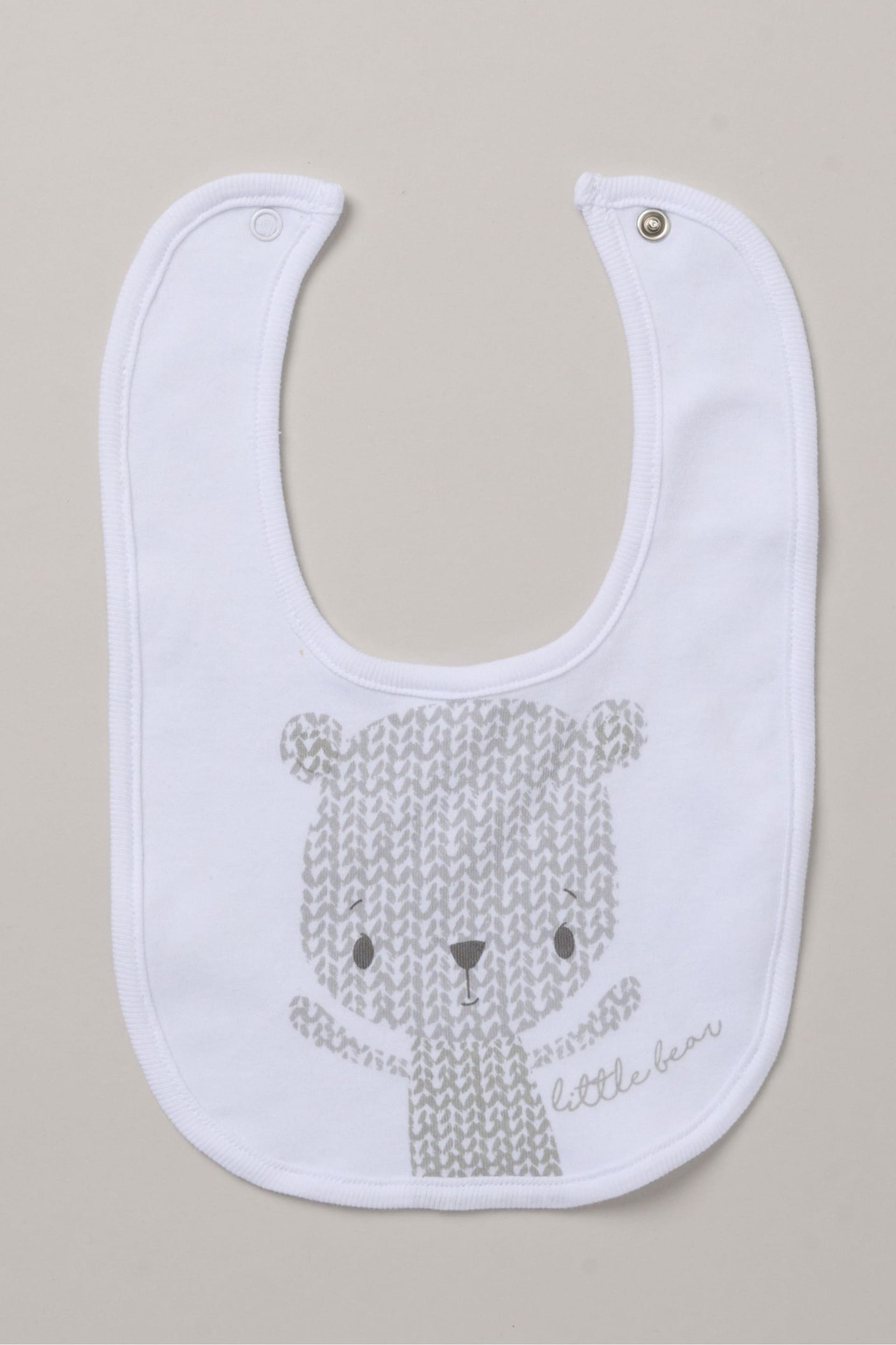 Rock-A-Bye Baby Boutique Bear Print Cotton 5-Piece Baby White Gift Set - Image 5 of 6