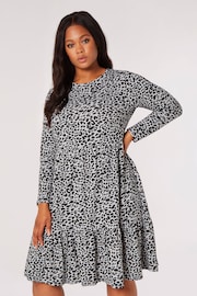 Apricot Grey Leopard Soft Touch Tiered Dress - Image 1 of 4