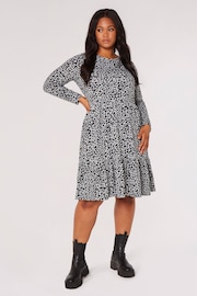 Apricot Grey Leopard Soft Touch Tiered Dress - Image 3 of 4