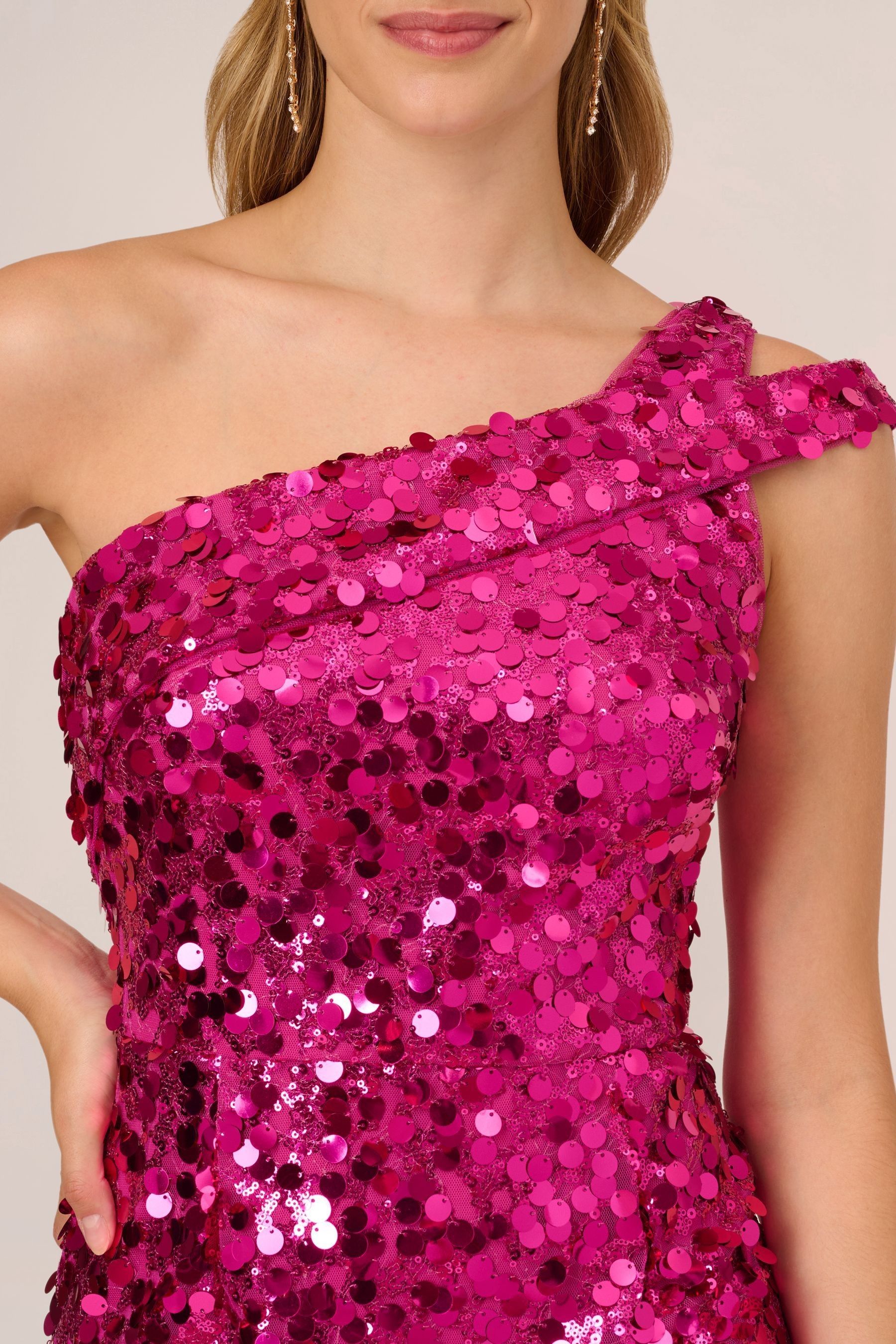 Adrianna papell one shoulder sequin dress clearance