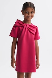 Reiss Pink Felicity Senior Scuba Bow Dress - Image 1 of 6