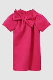 Reiss Pink Felicity Senior Scuba Bow Dress - Image 2 of 6