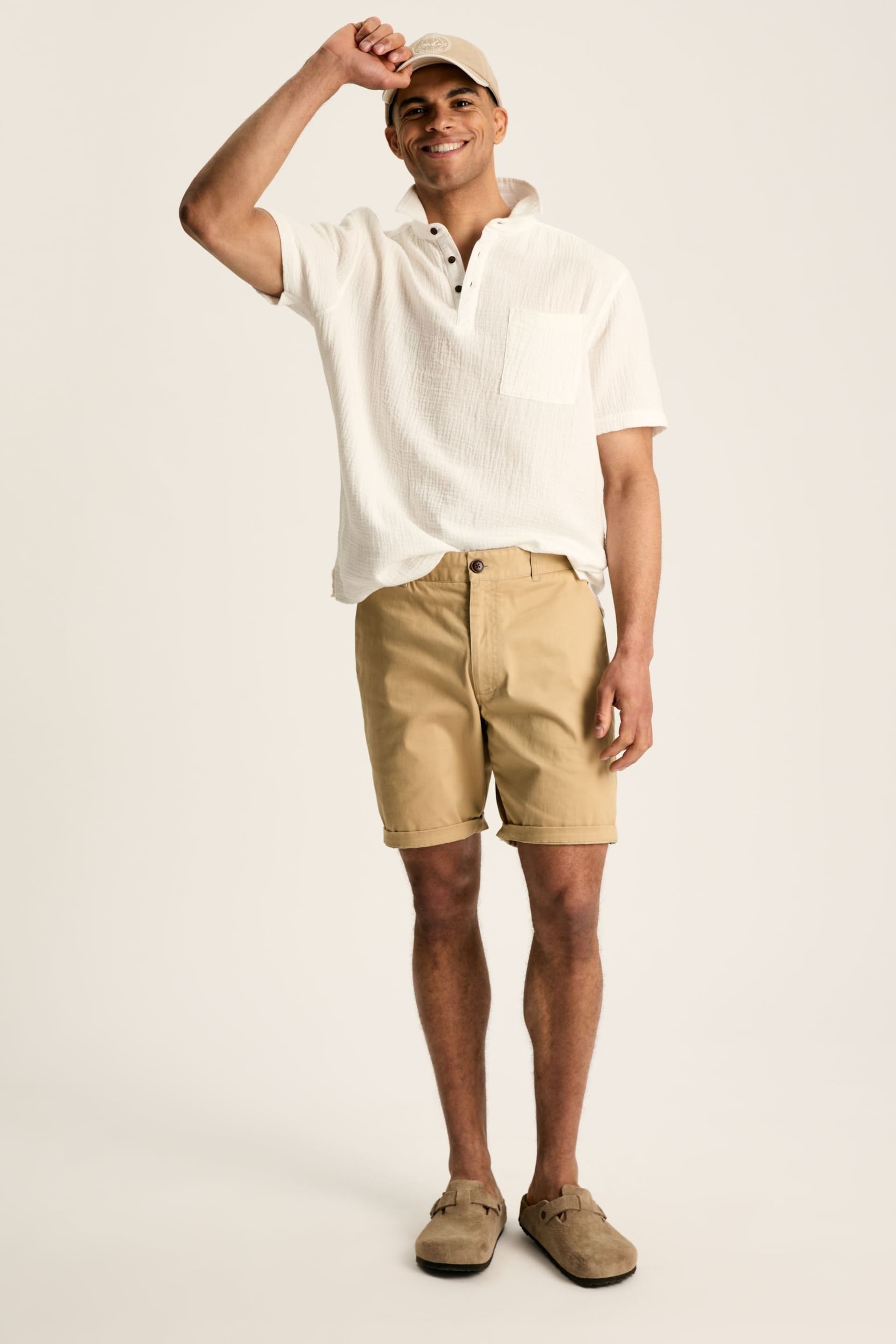 Joules Cheesecloth Cream Popover Short Sleeve Shirt - Image 3 of 7