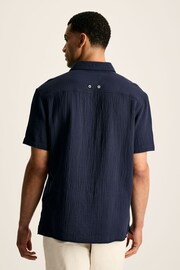 Joules Cheesecloth Navy Blue Popover Short Sleeve Shirt - Image 4 of 9