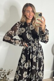 Style Cheat Black Gwen Elasticated Waist Midi Dress - Image 4 of 4