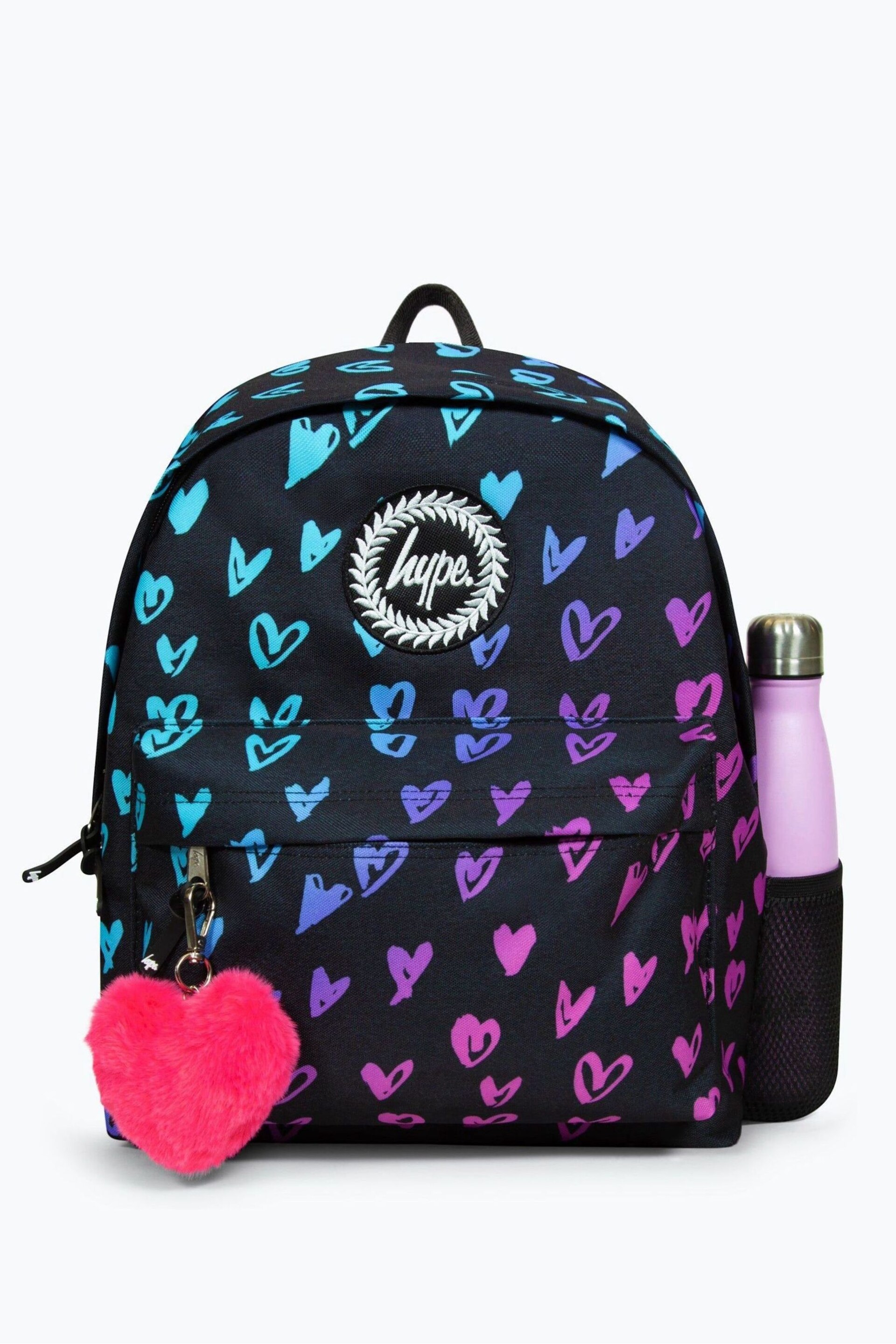 Hype. Scribble Hearts Pom Pom Backpack - Image 1 of 8