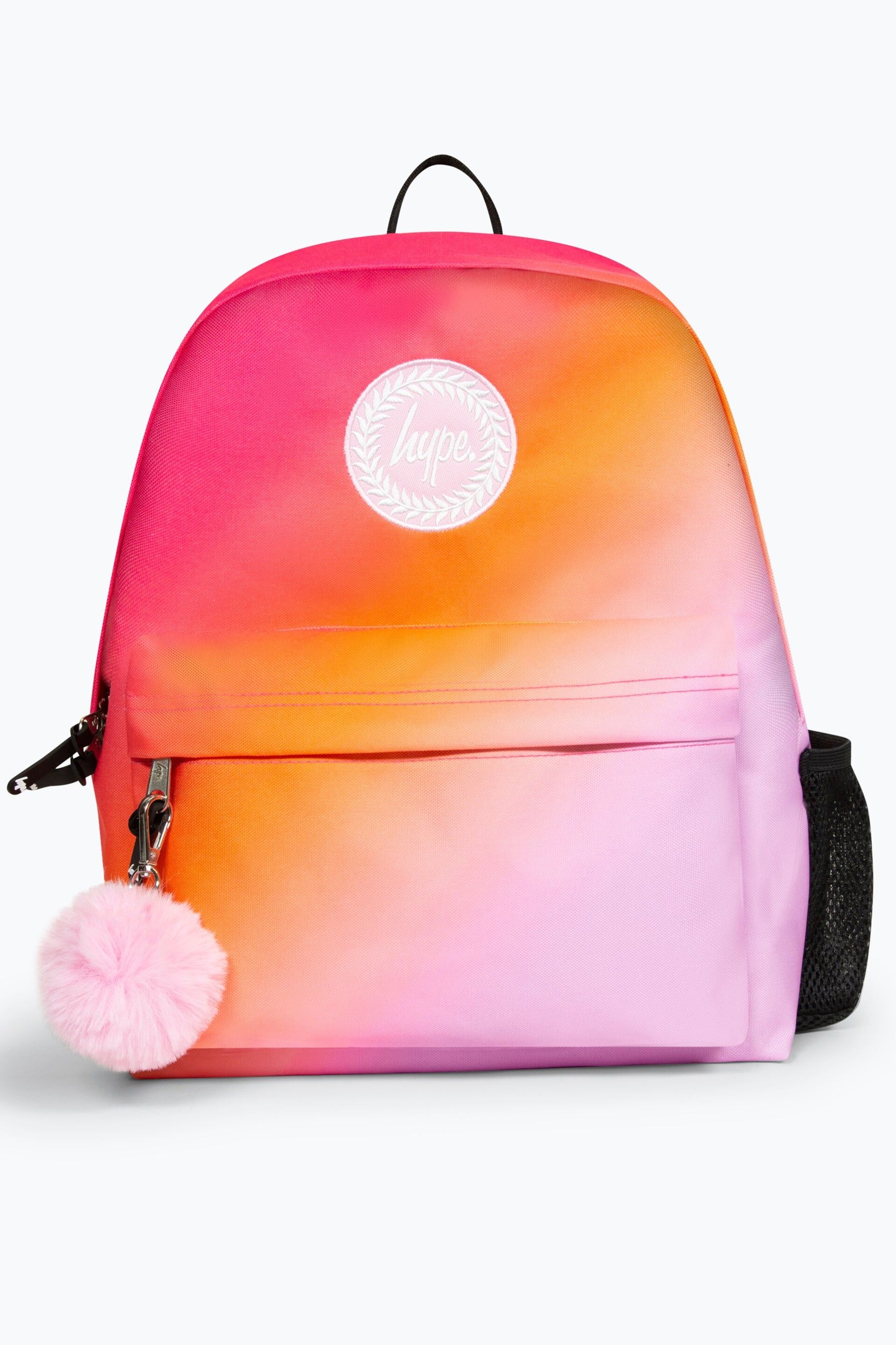 Hype. Unisex Pink Multi Gradient Badge Backpack - Image 3 of 13