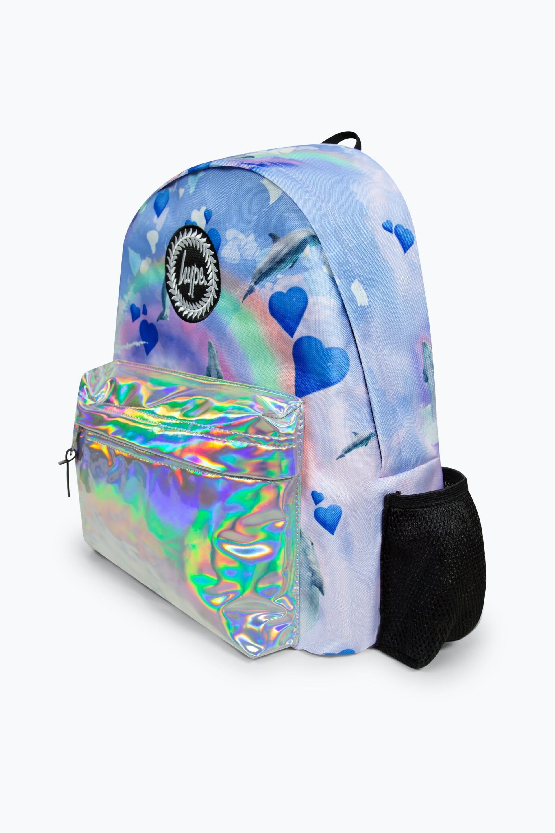Hype. Multi Rainbow Dolphins Badge Backpack - Image 4 of 11