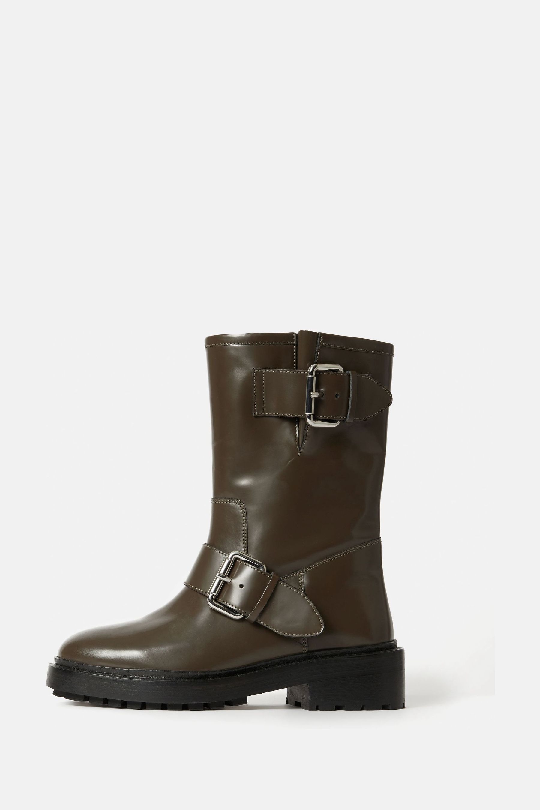 Buy Jigsaw Green Biker Boots from Next Ireland