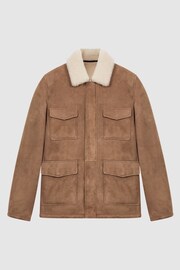 Reiss Camel Kansas Shearling Zip-Through Jacket - Image 2 of 6