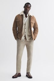 Reiss Camel Kansas Shearling Zip-Through Jacket - Image 3 of 6