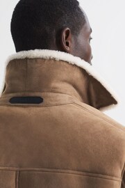 Reiss Camel Kansas Shearling Zip-Through Jacket - Image 4 of 6