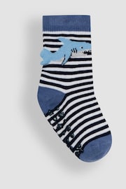 JoJo Maman Bébé Navy 3-Pack Shark Socks - Image 2 of 4