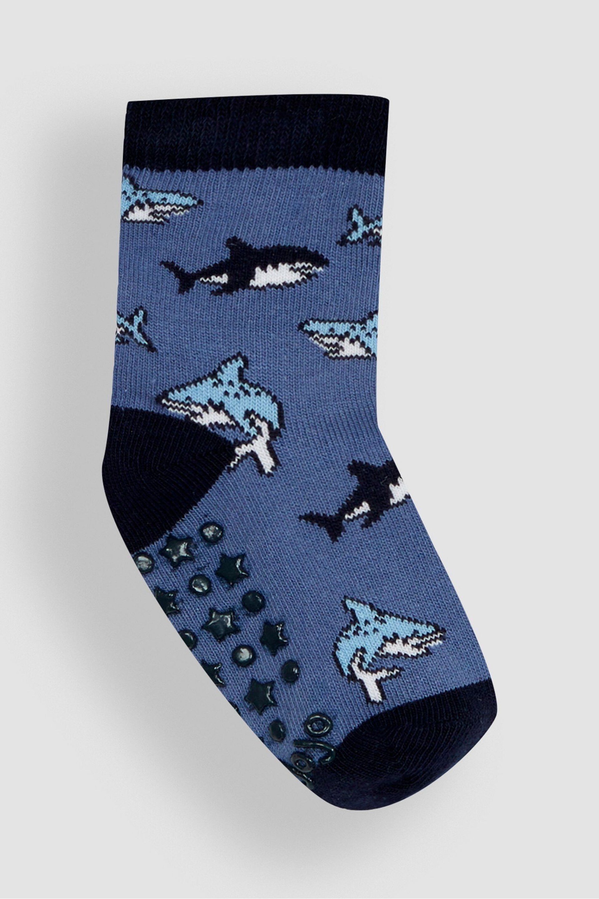 JoJo Maman Bébé Navy 3-Pack Shark Socks - Image 2 of 4