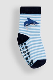 JoJo Maman Bébé Navy 3-Pack Shark Socks - Image 4 of 4