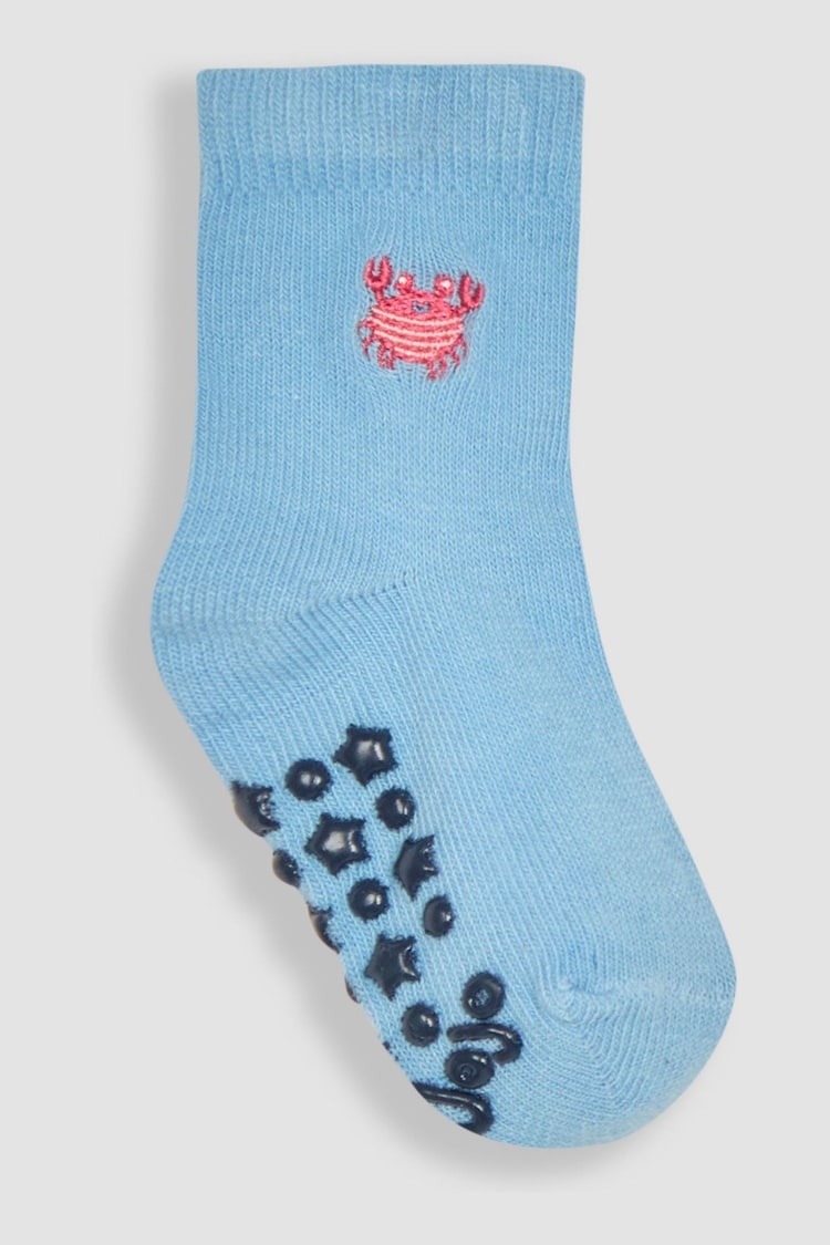 JoJo Maman Bébé Blue Nautical 3-Pack Embroidered Socks - Image 2 of 4