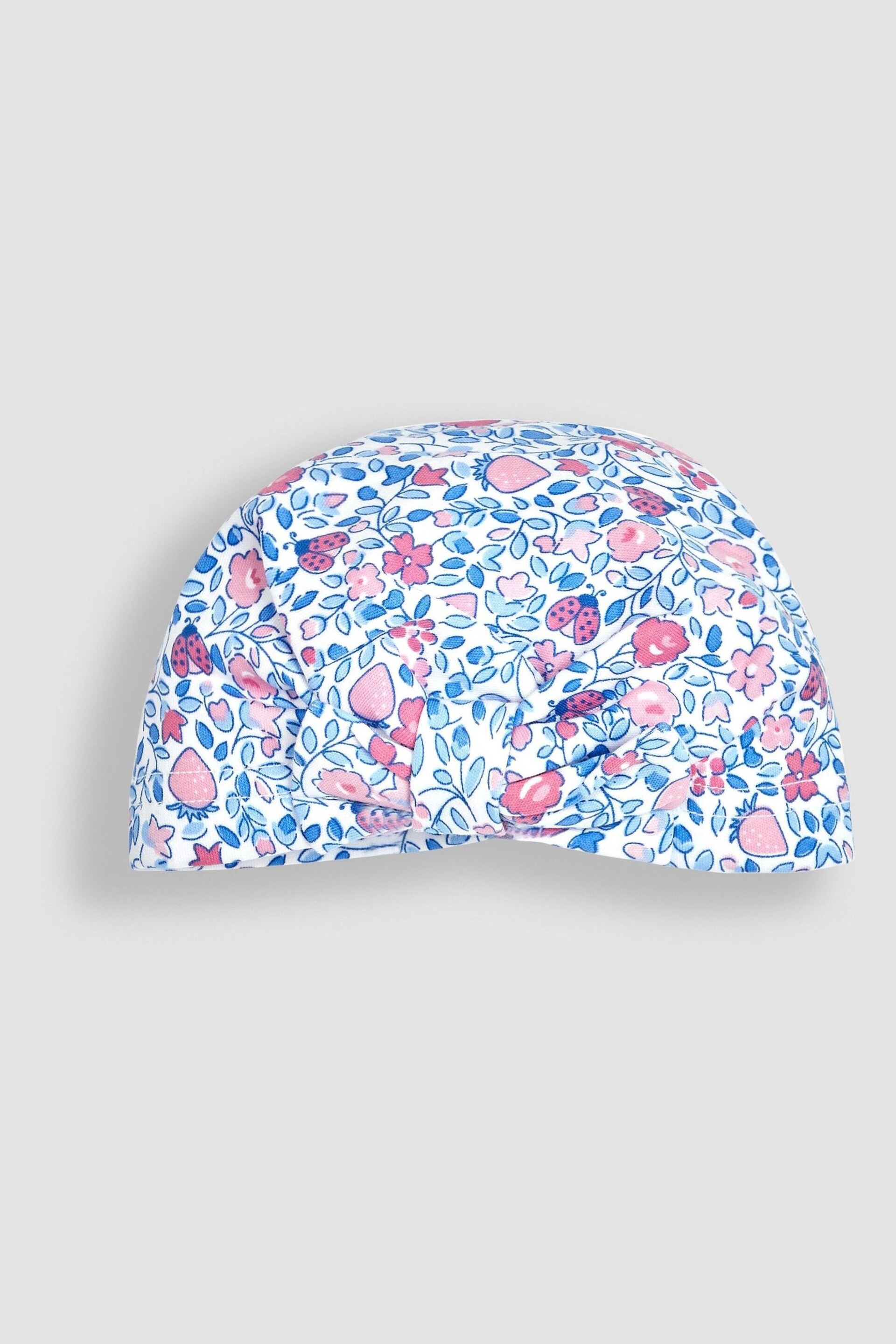 JoJo Maman Bébé Pink Ladybird Floral Print Turban - Image 1 of 3