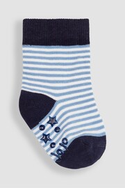 JoJo Maman Bébé Blue 3-Pack Nautical Socks - Image 3 of 4