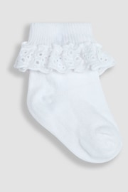 JoJo Maman Bébé Blue 3-Pack Frilly Socks - Image 3 of 4