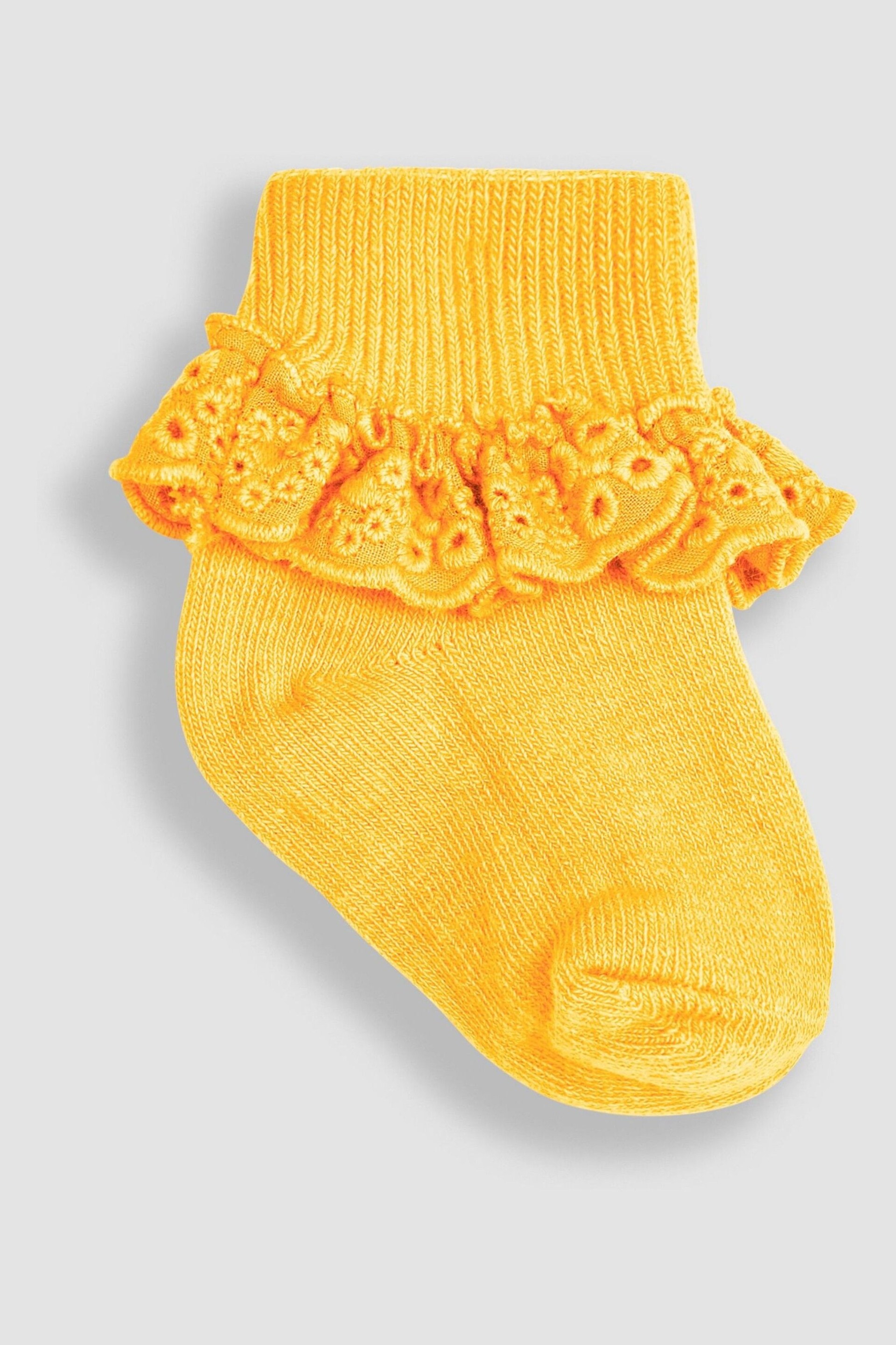 JoJo Maman Bébé Blue 3-Pack Frilly Socks - Image 4 of 4