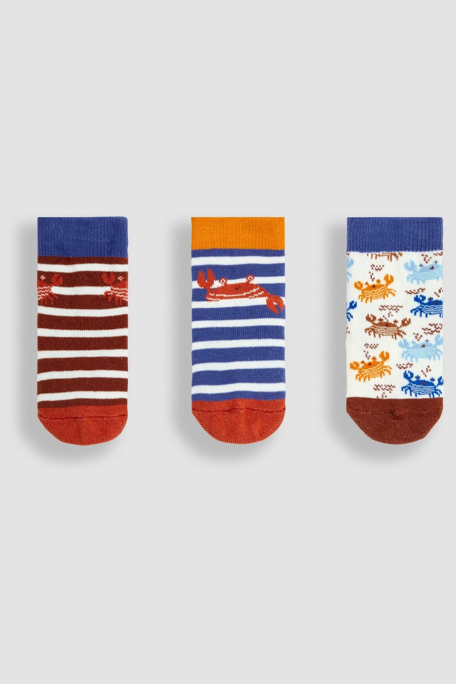 JoJo Maman Bébé Orange 3-Pack Crab Socks - Image 2 of 4