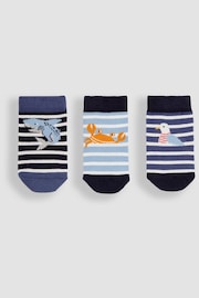 JoJo Maman Bébé Navy Blue 3-Pack Nautical Socks - Image 1 of 4