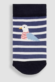 JoJo Maman Bébé Navy Blue 3-Pack Nautical Socks - Image 4 of 4