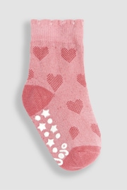 JoJo Maman Bébé Pink 3-Pack Heart Socks - Image 4 of 4