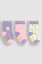 JoJo Maman Bébé Lilac Purple Lemon 3-Pack Fruit Socks - Image 1 of 4