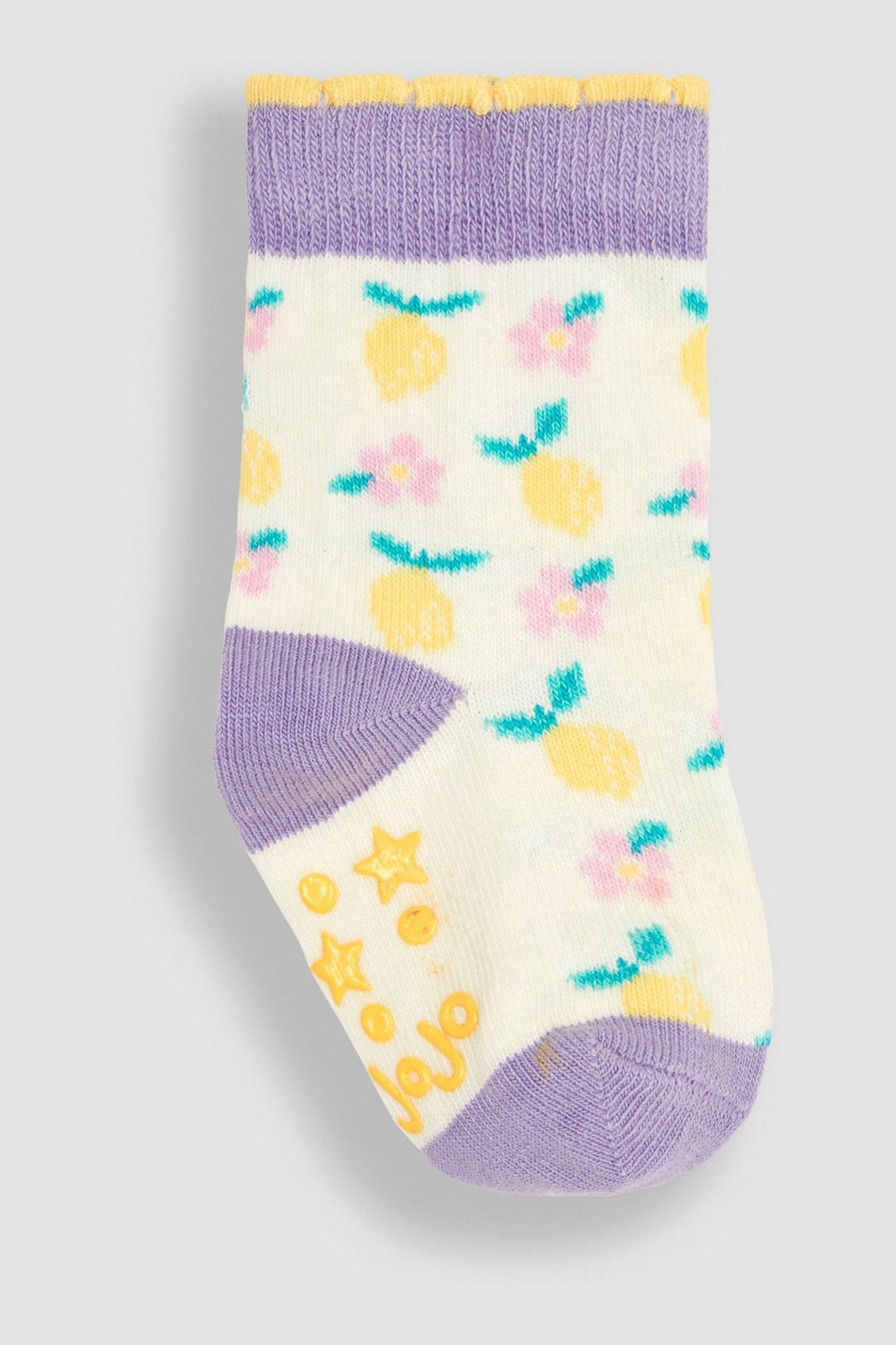 JoJo Maman Bébé Lilac Purple Lemon 3-Pack Fruit Socks - Image 3 of 4