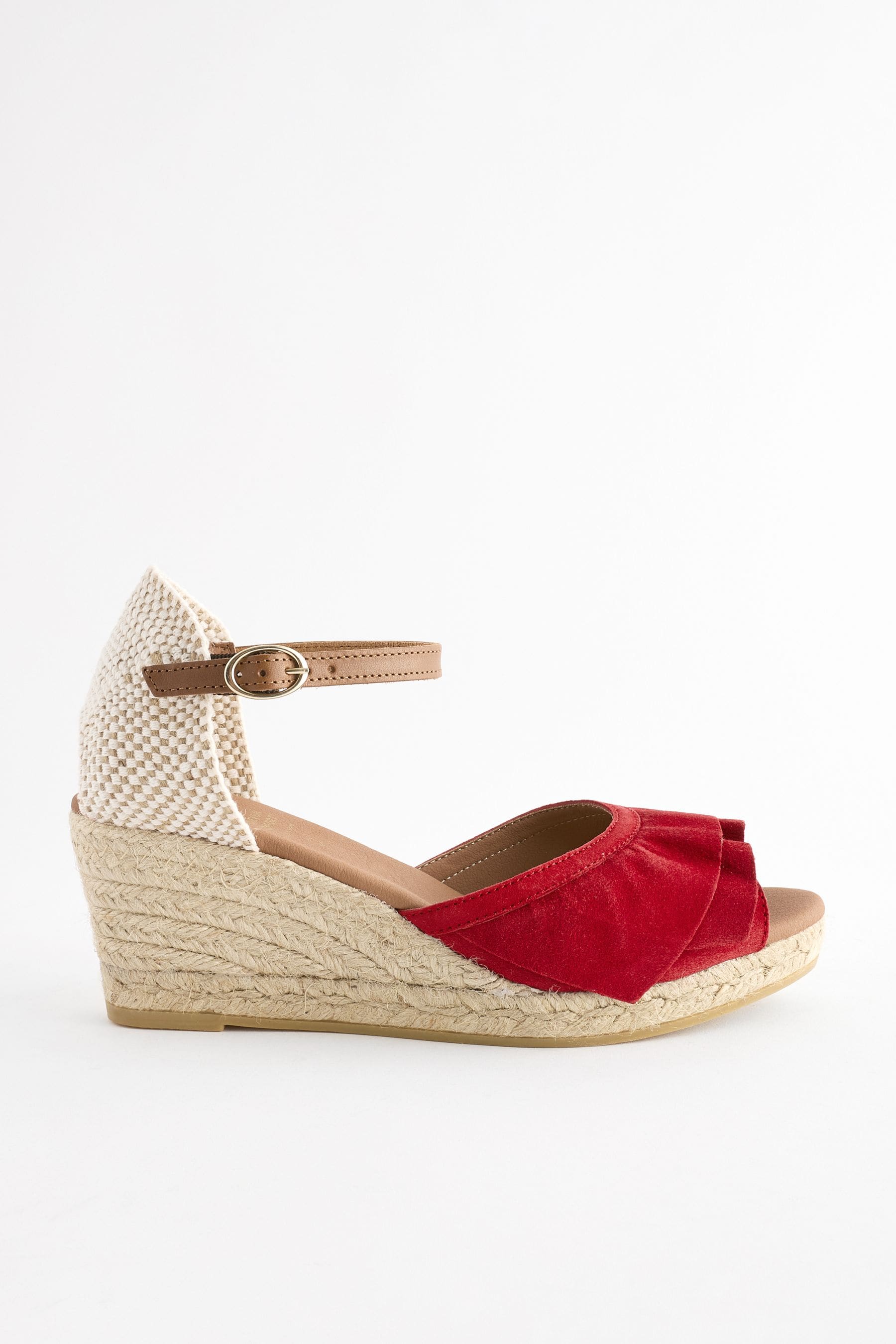 Red open toe wedges hot sale