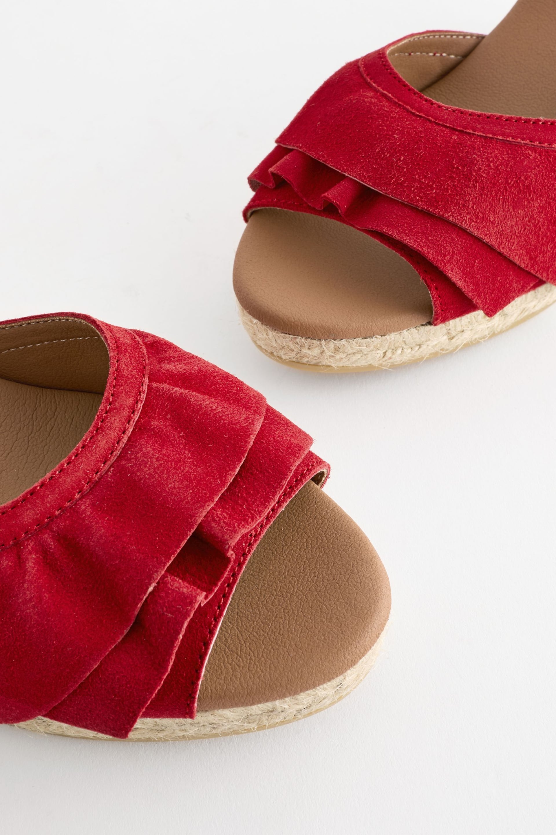 Red Forever Comfort® Leather Frill Wedges - Image 5 of 7