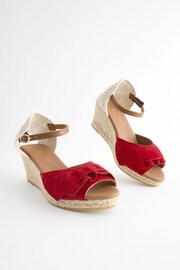 Red Forever Comfort® Leather Frill Wedges - Image 7 of 7