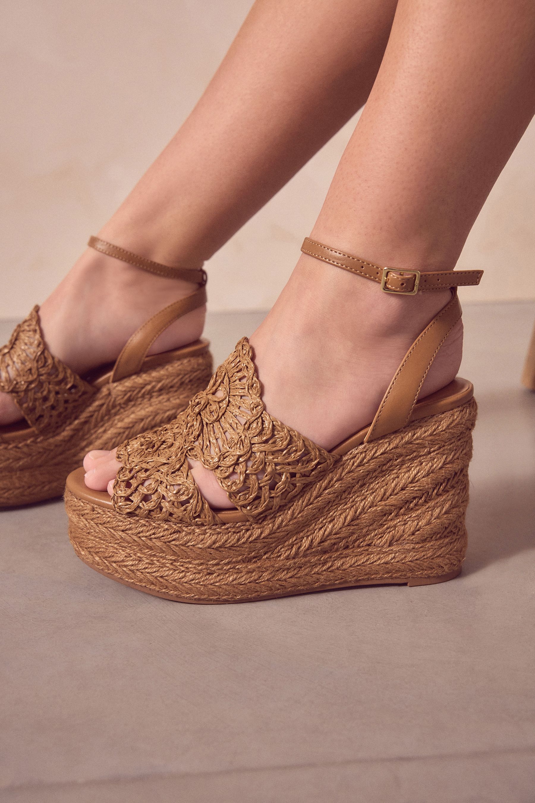 Next tan wedges top