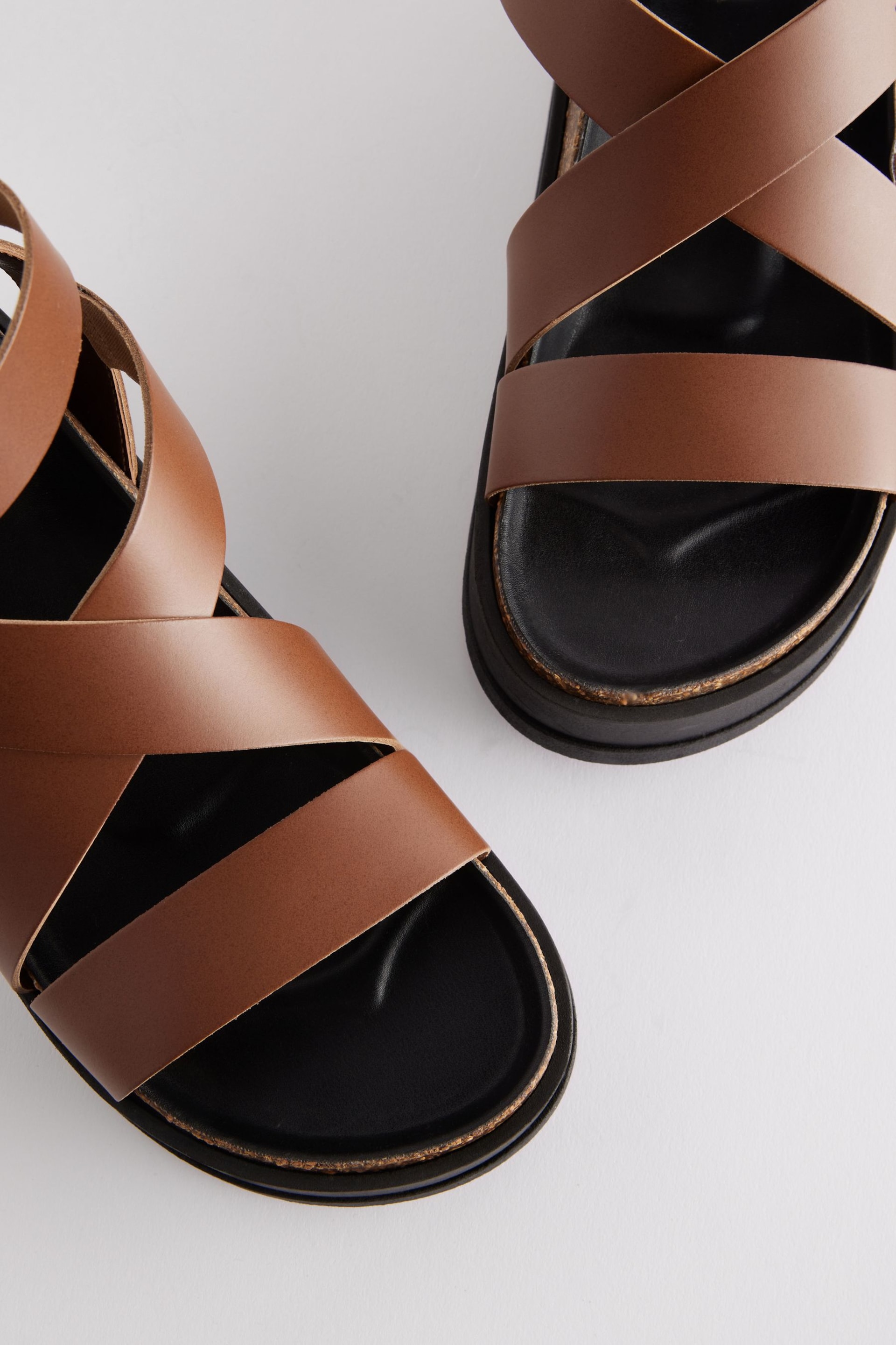Tan Brown Ultra Chunky Flatform Sandals - Image 9 of 9