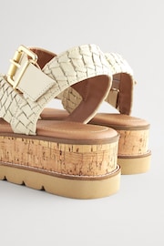 White Forever Comfort® Leather Cork Flatform Sandals - Image 3 of 6