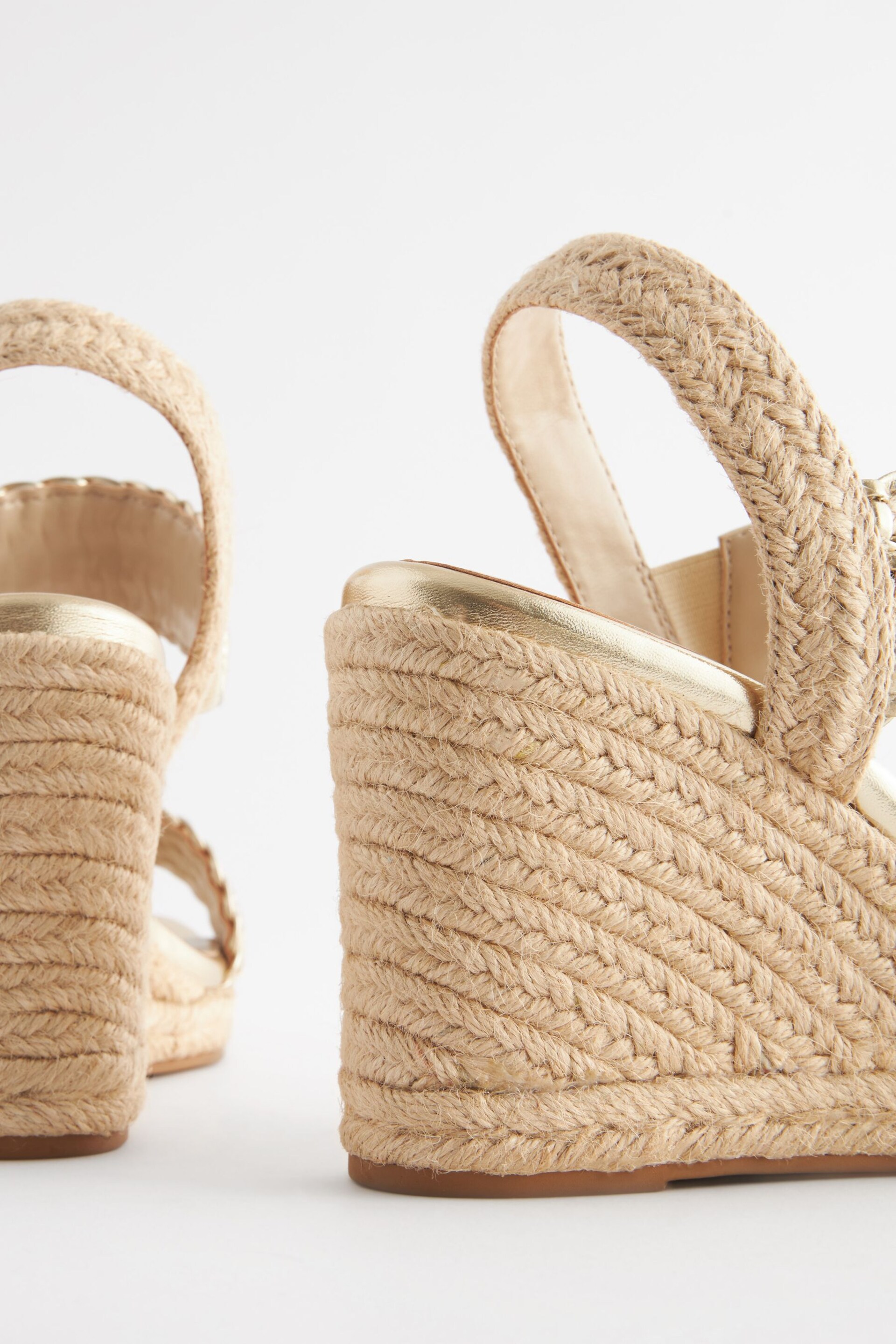 Gold Forever Comfort® Square Toe Weave Wedges - Image 4 of 5