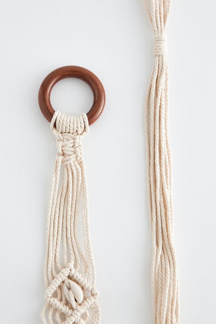 Natural Shell Detail Macrame Regular Belt - Image 7 of 7