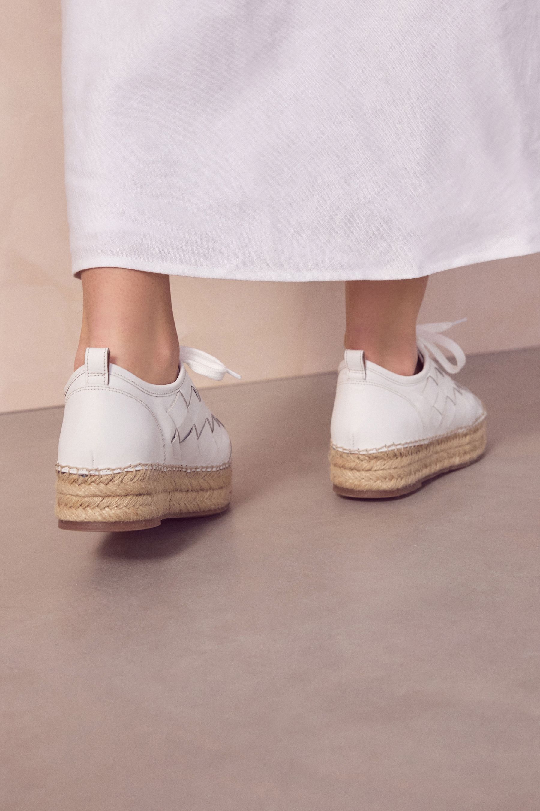 White espadrille trainers cheap