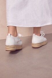 White Forever Comfort® Espadrilles Flatform Weave Trainers - Image 4 of 10