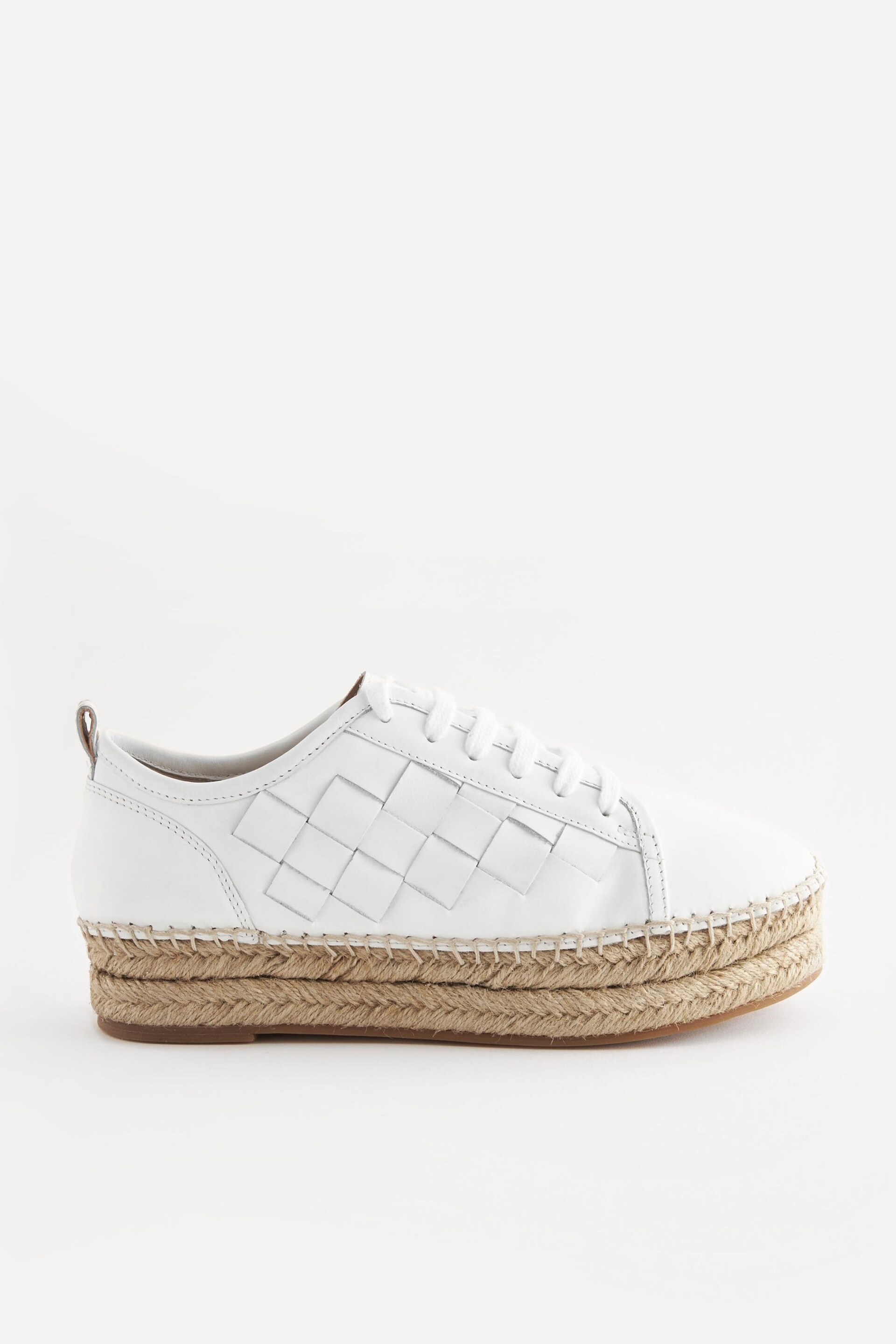 White Forever Comfort® Espadrilles Flatform Weave Trainers - Image 7 of 10