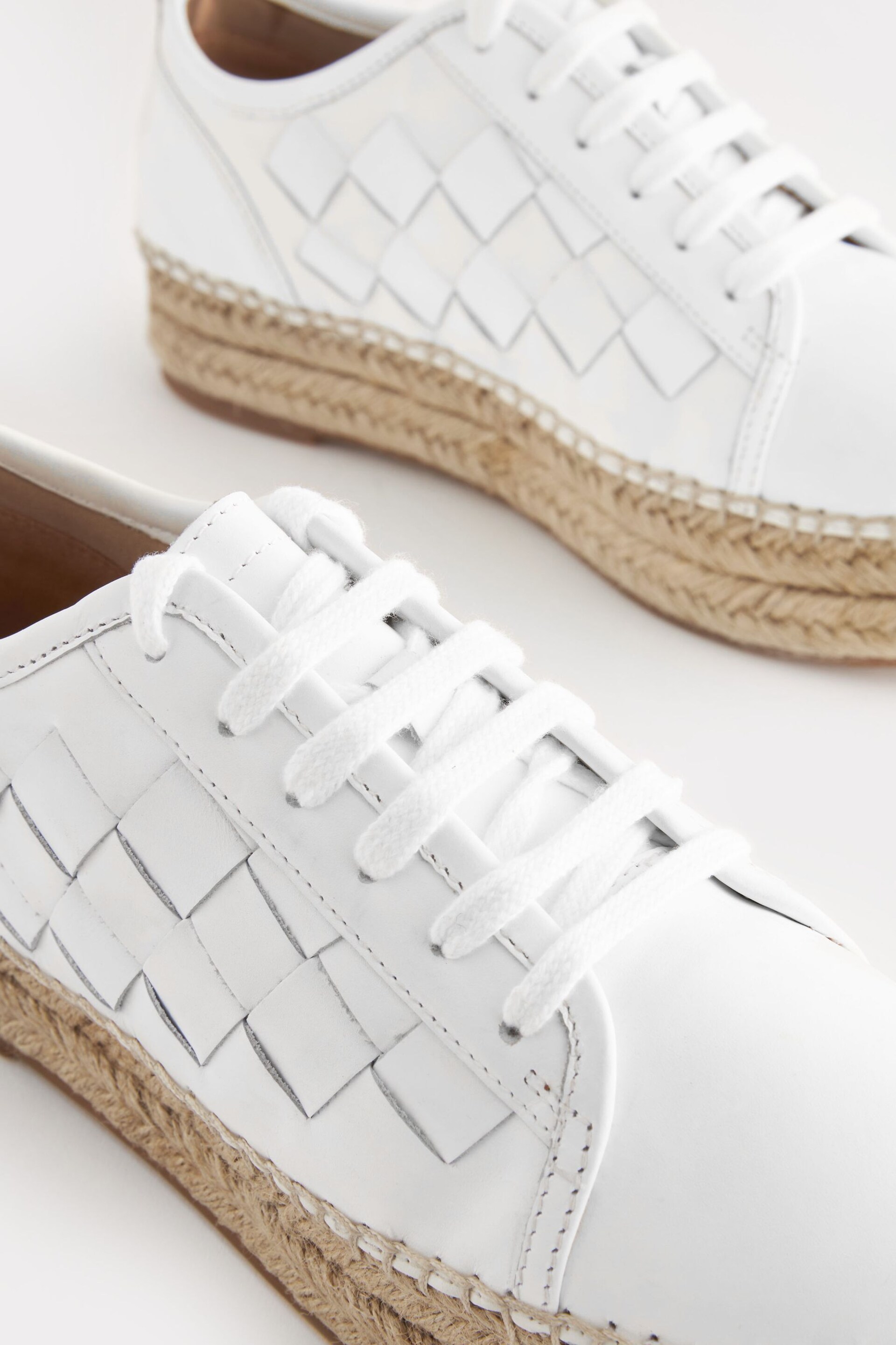 White Forever Comfort® Espadrilles Flatform Weave Trainers - Image 8 of 10