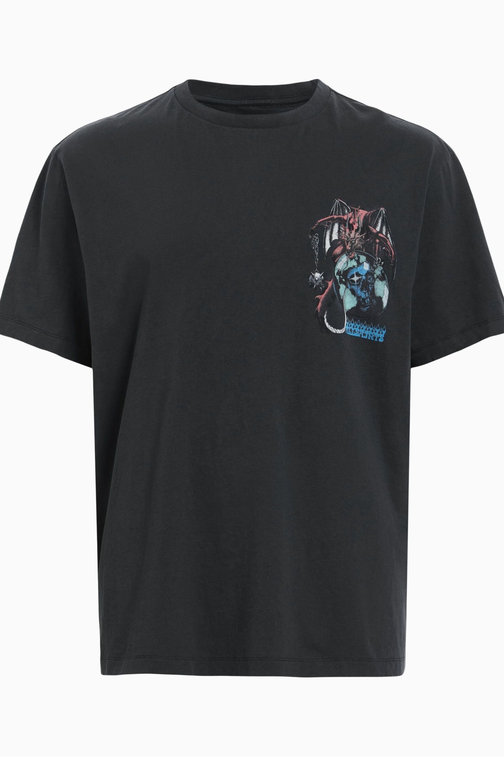AllSaints Black Space Dragon Crew T-Shirt - Image 6 of 6