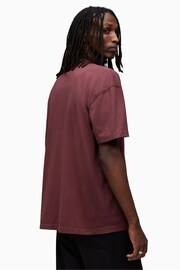 AllSaints Red Isac Short Sleeve Crew T-Shirt - Image 2 of 7