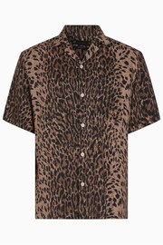 AllSaints Brown Leoza Shirt - Image 7 of 7