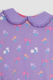 JoJo Maman Bébé Lilac Pretty Floral Sweatshirt With Collar - Image 2 of 3