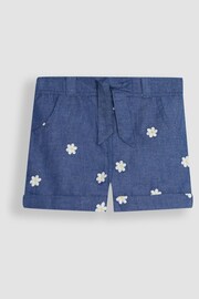 JoJo Maman Bébé Chambray Daisy Embroidered Pretty Shorts - Image 3 of 5