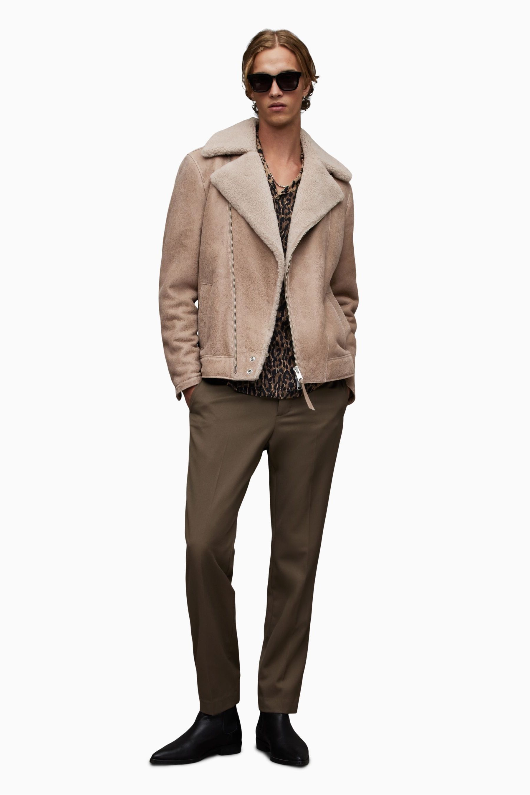 Buy AllSaints Natural Rasco Shearling Biker Jacket from the Next UK online shop