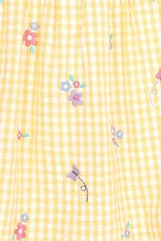 JoJo Maman Bébé Yellow Butterfly Gingham Embroidered Summer Dress - Image 3 of 3