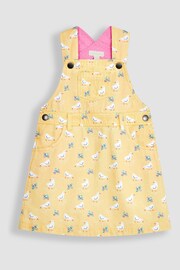 JoJo Maman Bébé Yellow Duck Twill Dungaree Dress - Image 1 of 4